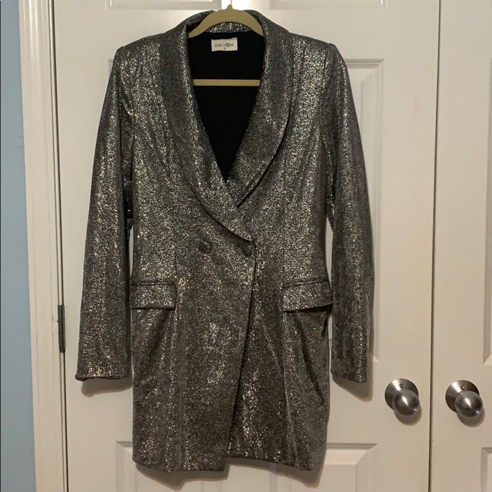 Sparkly silver blazer dress